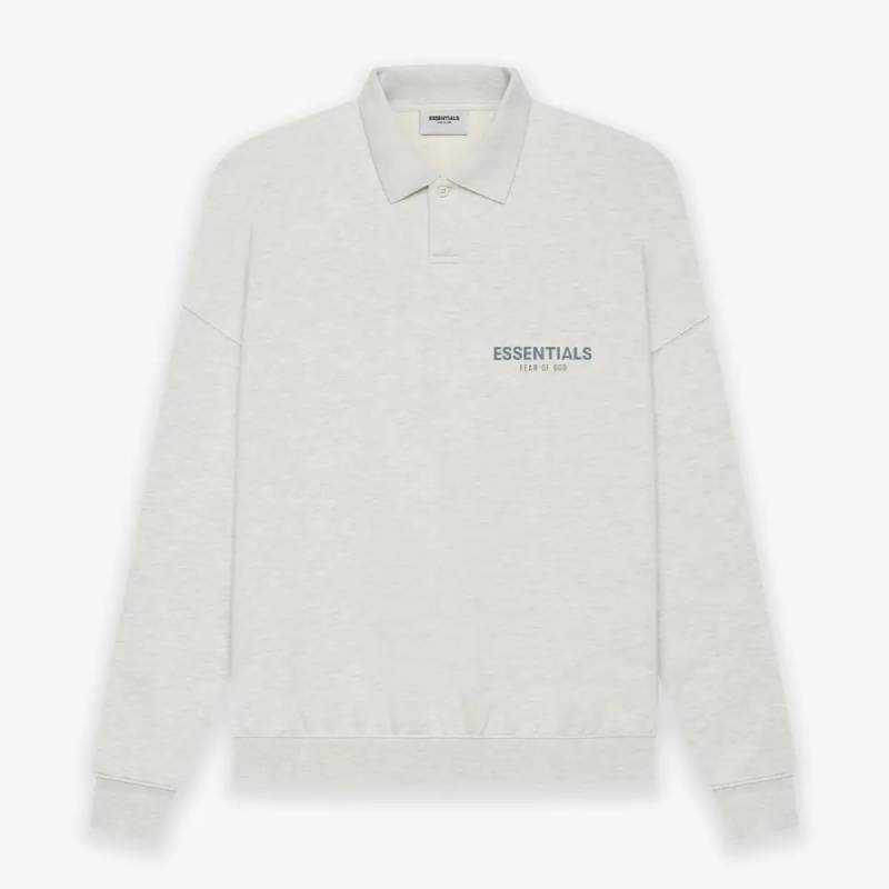 Fear-of-God-ESSENTIALS-Long-Sleeve-Polo-Sweatshirt-Gray Fear-of-God-ESSENTIALS-Long-Sleeve-Polo-Sweatshirt-Gray
