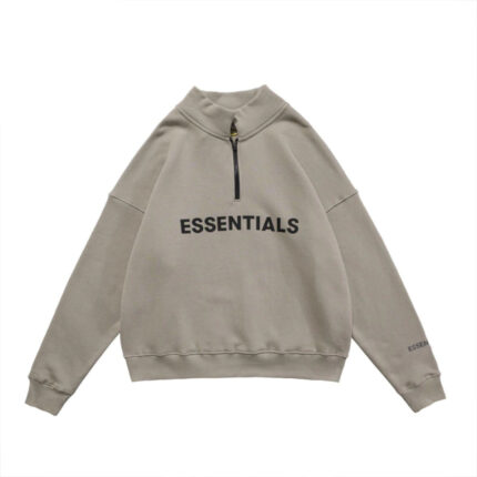 Essentials Half Zip High Loose Collar Hoodie